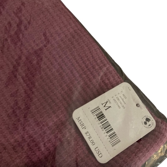 FREE PEOPLE Santa Clara Dolman Sleeve Thermal Top In Dark Mulberry Sz M/L ✨NWT✨ - Picture 8 of 9